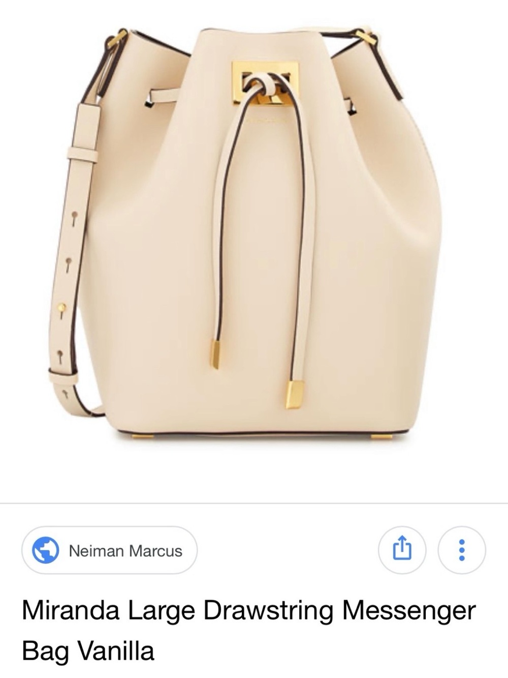 Michael Kors Collection: Medium Miranda Bucket Bag in Cream